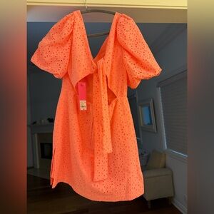 New Lilly Pulitzer Coral Celestina V Neck Romper Sz 2